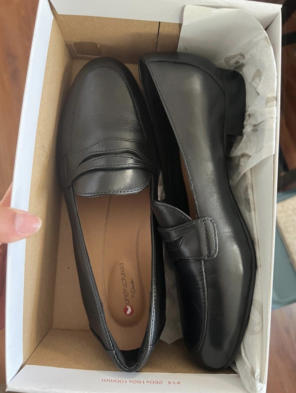 Clarks Unstructured Un Blush Go Black Leather Loafers 6.5 US/37 EU. Women's NWT